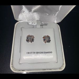 NEW Diamond Solitaire 14k Gold Stud Earrings